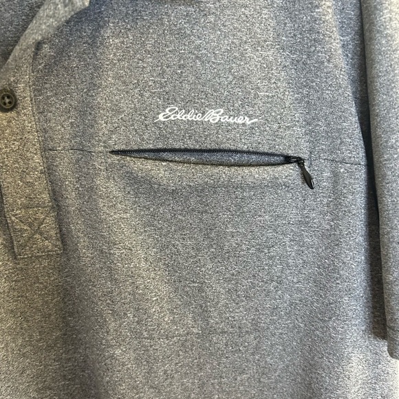 Men's XL Eddie Bauer Travex Hidden Pocket Polo Shirt Heather Gray NWOT - Picture 3 of 6